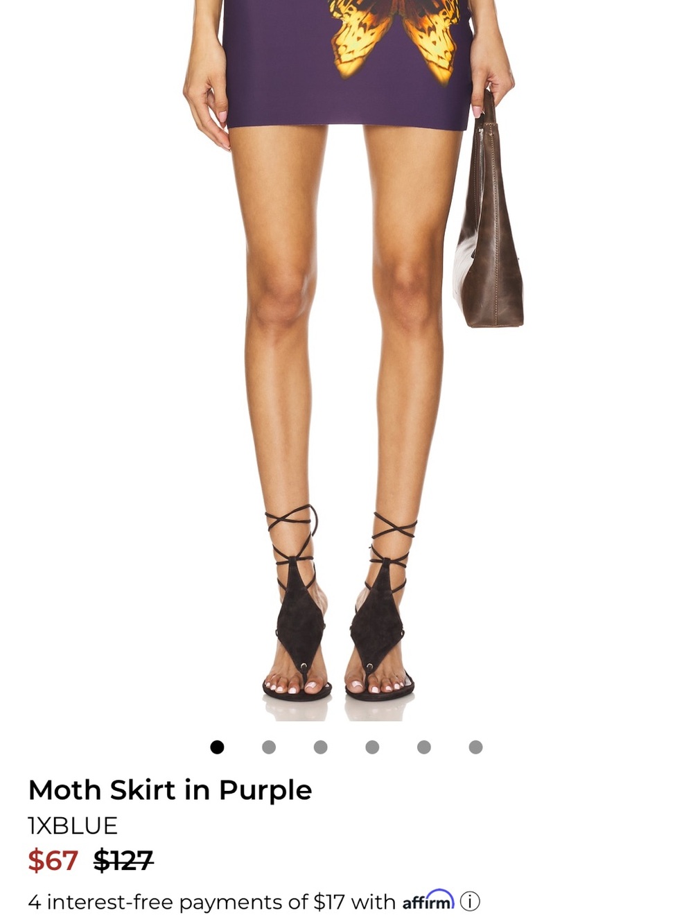 1XBLUE Moth Mini Skirt in Purple